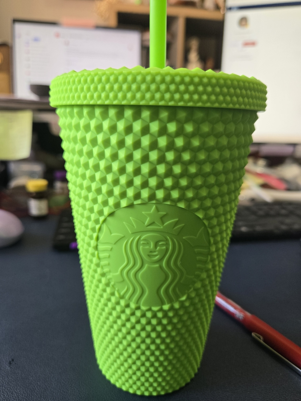 Starbucks Bright Green Studded Cold Cup with Straw
